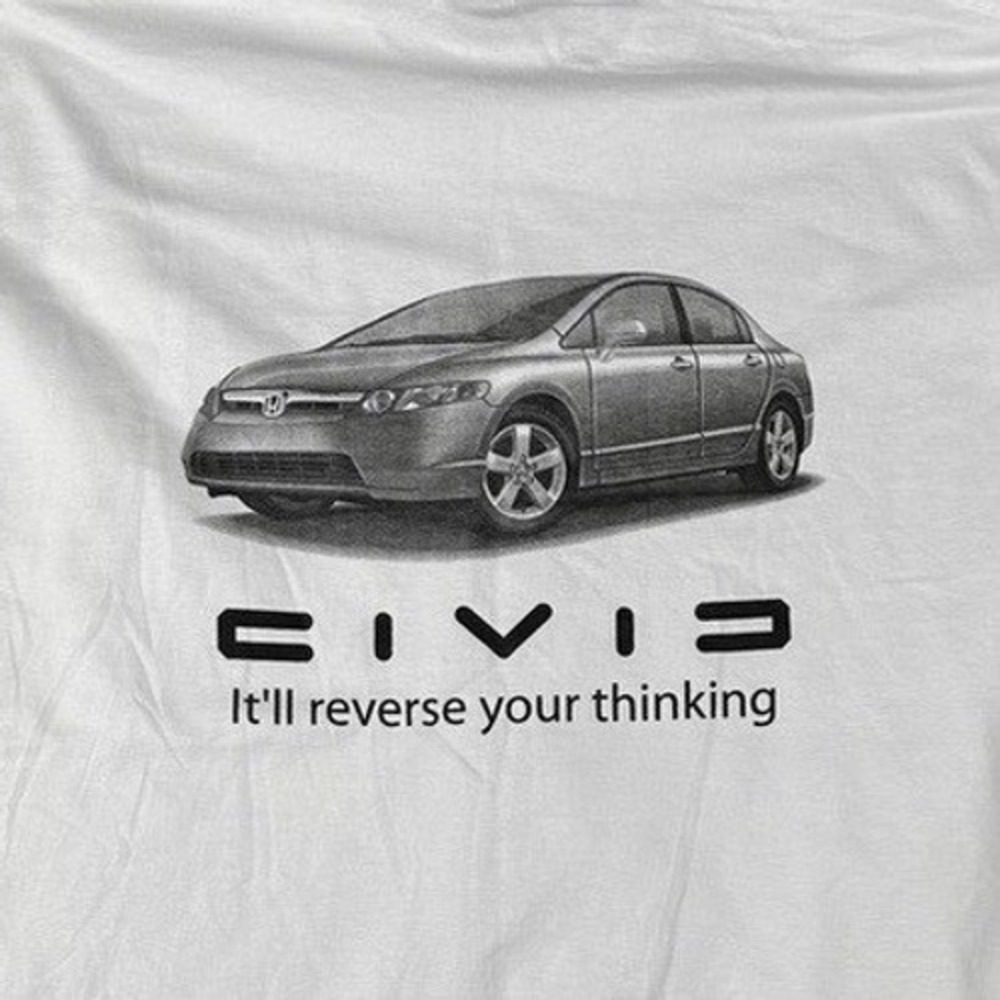 Ken Garff Honda of Orem Civic Car Graphic T Shirt Mens‎ Large White Short Sleeve